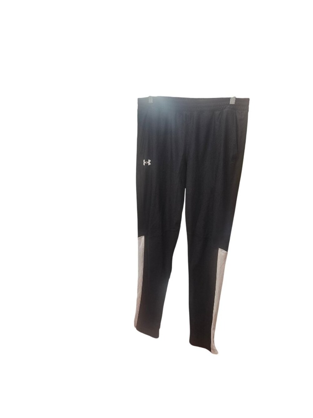 Under Armour Mens Black & White Athletic Joggers Size L Fitted Style Lightweight